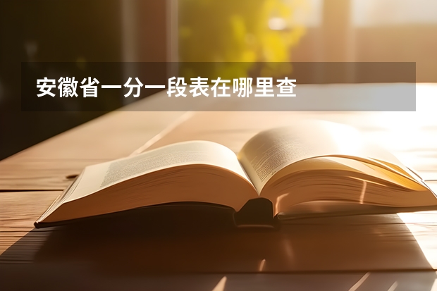 安徽省一分一段表在哪里查