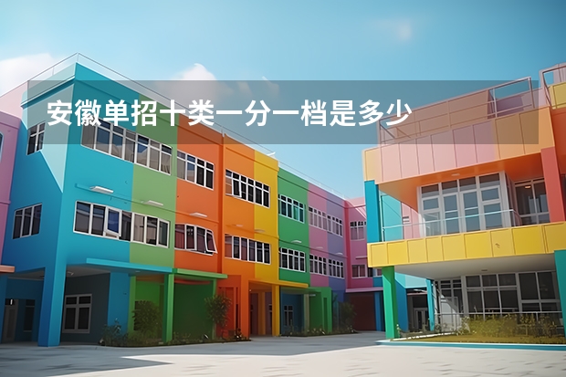 安徽单招十类一分一档是多少