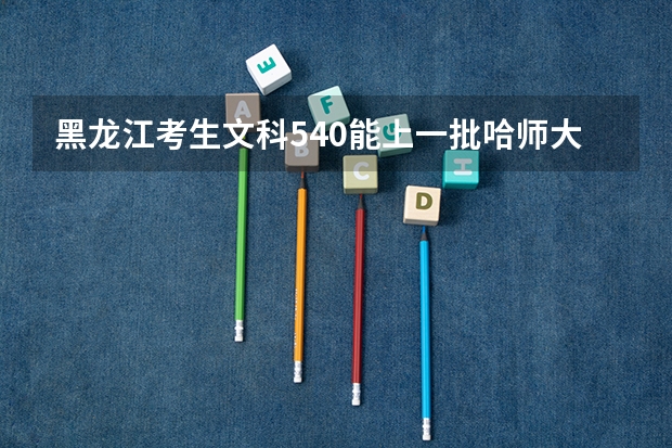 黑龙江考生文科540能上一批哈师大吗