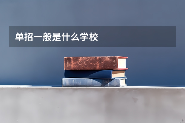 单招一般是什么学校