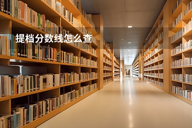 提档分数线怎么查