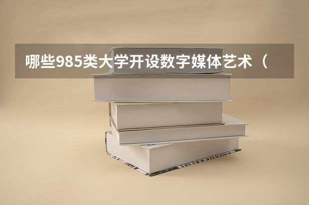 哪些985类大学开设数字媒体艺术（择校参考）