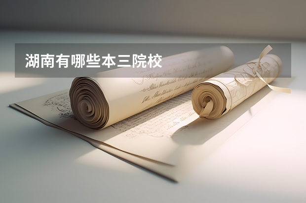 湖南有哪些本三院校
