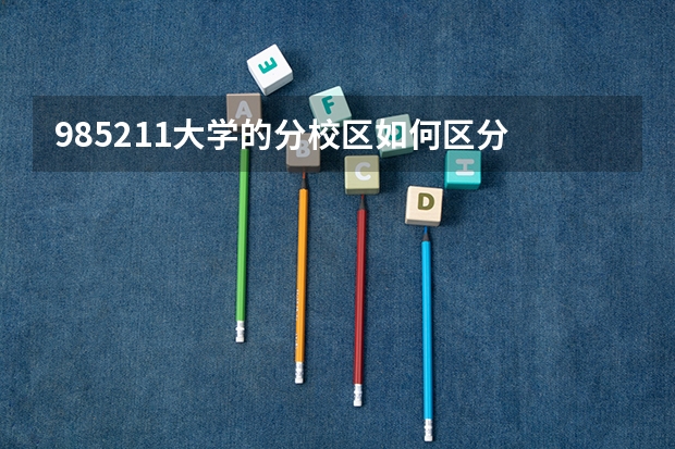 985/211大学的分校区如何区分 技巧盘点