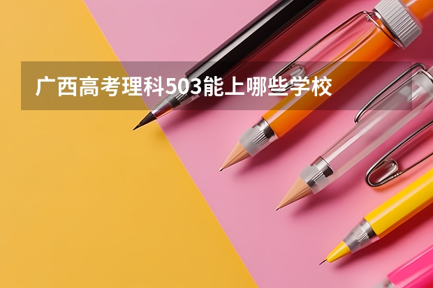 广西高考理科503能上哪些学校