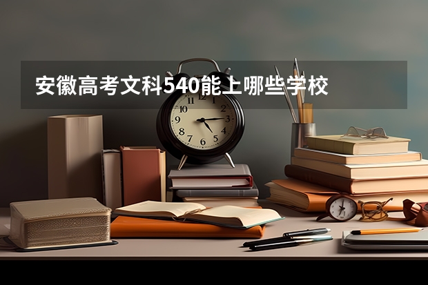安徽高考文科540能上哪些学校