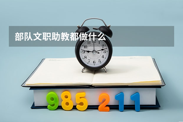 部队文职助教都做什么
