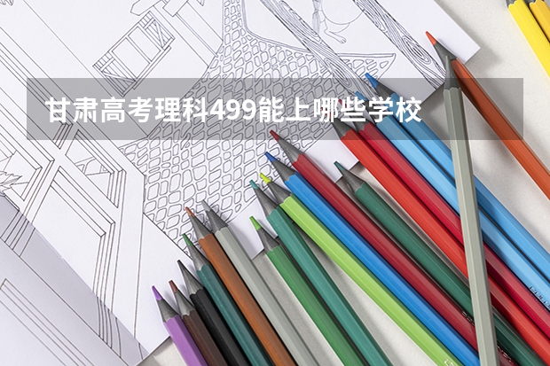 甘肃高考理科499能上哪些学校