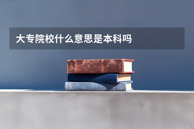 大专院校什么意思是本科吗