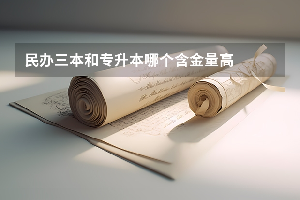 民办三本和专升本哪个含金量高